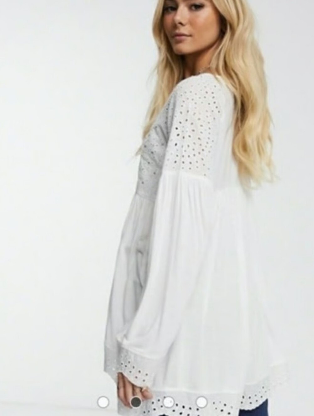 Free People Sea Of Love TunicTop in Ivory Dreams XS - Picture 9 of 13